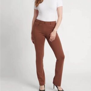 Betabrand Chocolate Brown Straight Leg 5 Pocket Women's Pants S